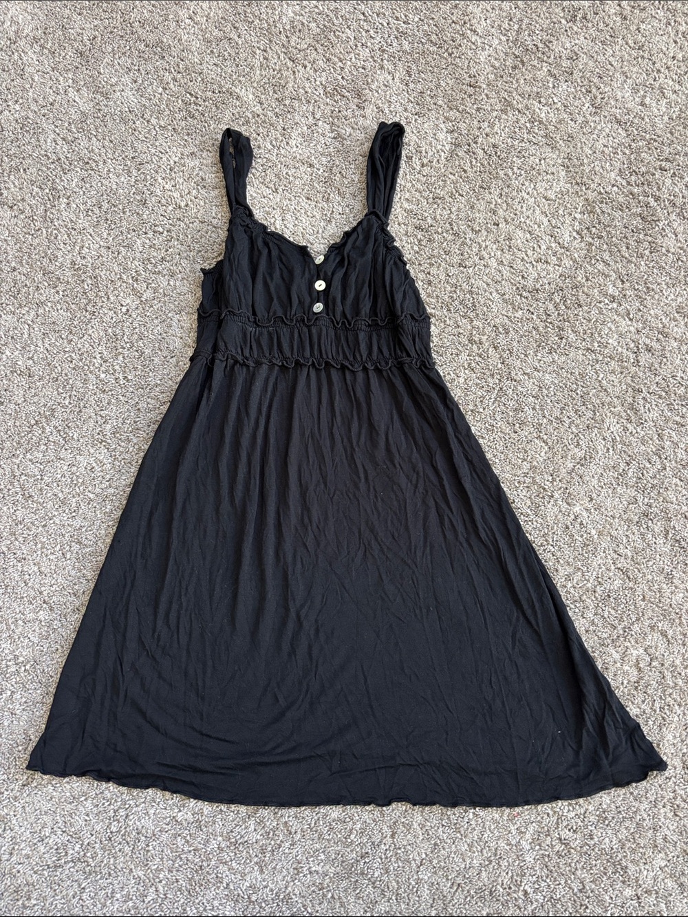 Lucy Love Black Sleeveless Button-Front Swim Coverup